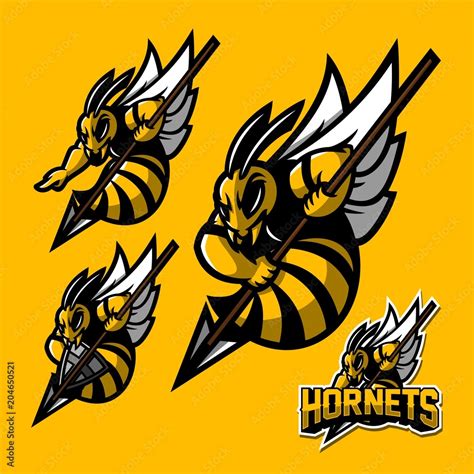 hornet/bee/wasp esport gaming mascot logo template Stock Vector | Adobe ...