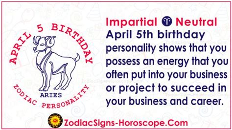 April 5 Zodiac (Aries) Horoscope Birthday Personality and Lucky Things ...