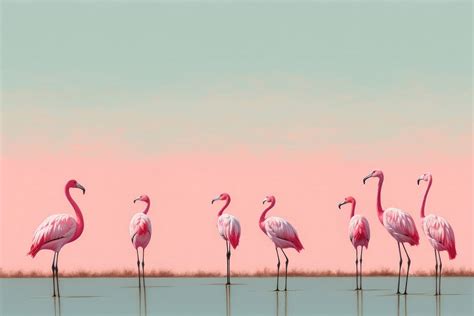 Flock flamingos animal bird wildlife. | Free Photo Illustration - rawpixel