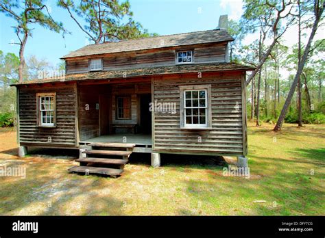 An old wooden original house from the 1700s in old Florida, USA Stock ...