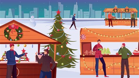 Christmas Market Flat Background 4957422 Vector Art at Vecteezy