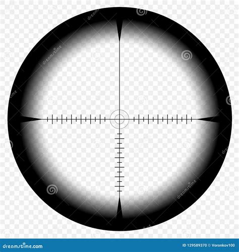 Sniper Scope Template, with Measurement Marks on Isolated Background ...