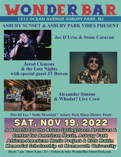 Asbury Park Music History Fundraiser to Benefit Three Charities – The Aquarian