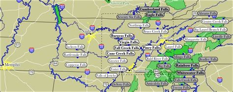 Map of Tennessee WaterFalls