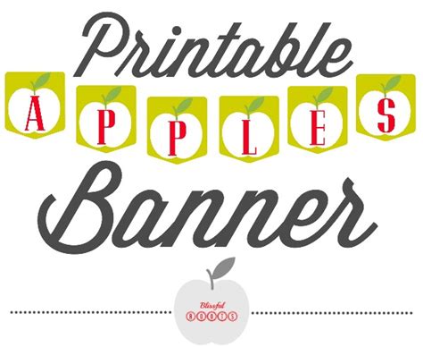 BLISSFUL ROOTS: Printable Apple Banner