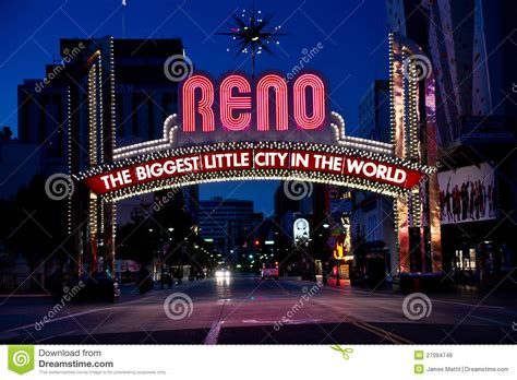 Downtown Reno Sign Editorial Photo - Image: 27094746