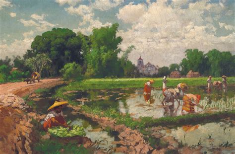 Planting Rice, Fernando Cueto Amorsolo (1951) : r/Philippines