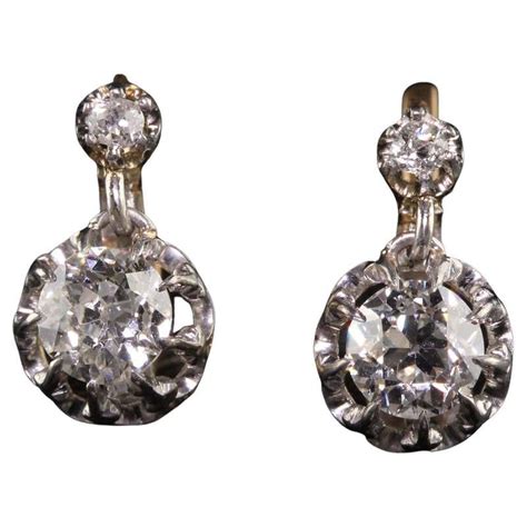 Old European Cut Diamond Earrings For Sale at 1stDibs