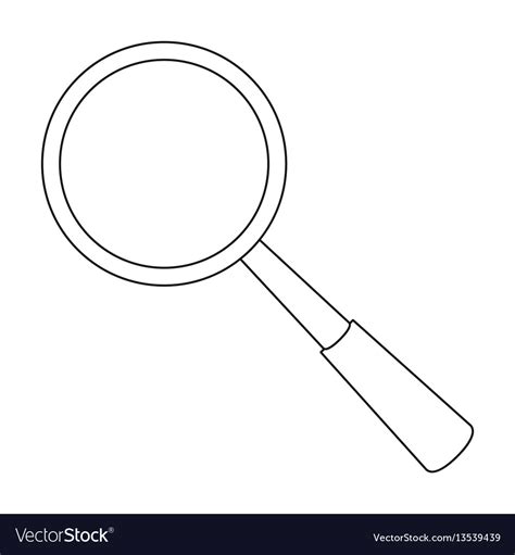 Magnifying glass icon in outline style isolated Vector Image