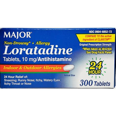 Major Loratadine 10 mg (Compare to Claritin), 300 Tablets – Hargraves Online Healthcare