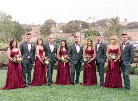 burgundy wedding theme groomsmen - Krystyna Medrano