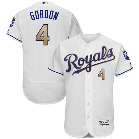 Men's Kansas City Royals Alex Gordon Majestic White 2017 Home Flex Base Authentic Jersey