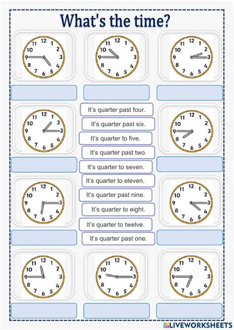 Time online exercise for Elementary | Time worksheets, English lessons ...