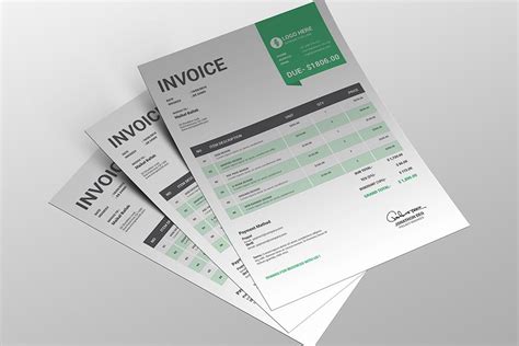 Invoice. Present your design on this mockup. Includes special layers ...