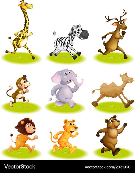 Running animals Royalty Free Vector Image - VectorStock