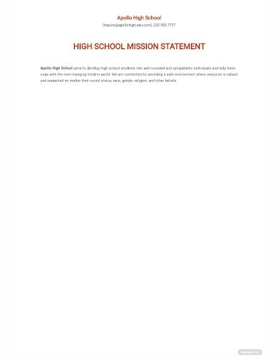 FREE 10+ High School Statement Samples [ Personal, Mission, Senior ]