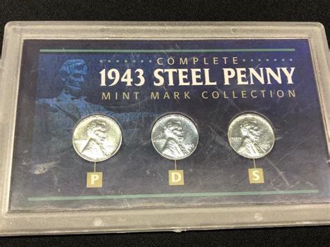 1943 Steel Penny Mint Mark Collection - Mints P D S | EstateSales.org