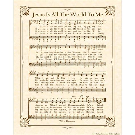 JESUS is ALL the WORLD to Me Hymn Wall Art Custom | Etsy | Hymn sheet music, Hymn art, Hymn