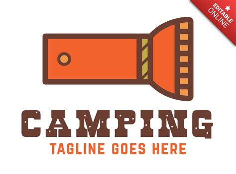 Camping Flashlight Logo Template Design | Free Design Template