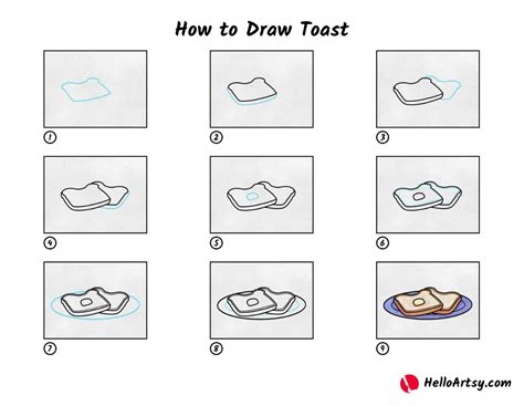 How to Draw Toast - HelloArtsy