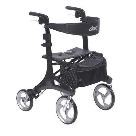 Drive Medical Nitro Elite CF Carbon Fiber Rollator Rolling Walker, Black - Walmart.com