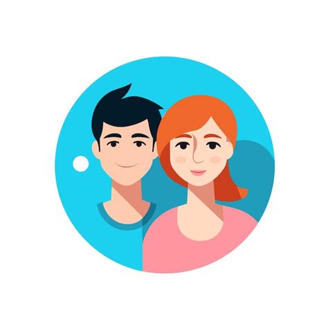 Premium Vector | Vector of a flat icon vector of a man and woman looking at the camera