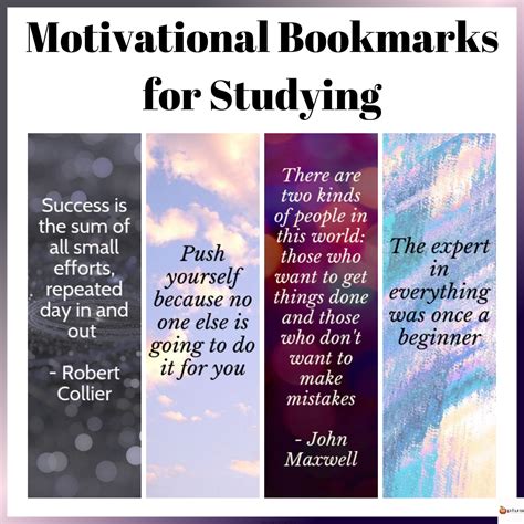 Motivational Bookmarks For Studying | Made By Teachers | Motivation ...