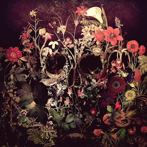 Floral Skull Background