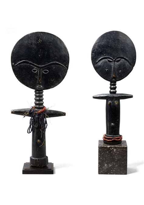 Africa | Dolls from the Ashanti people of Ghana | Dark wood, glass beads, fiber African American ...