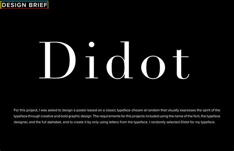 Didot font poster on Behance