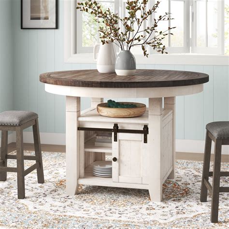 Laurel Foundry Modern Farmhouse Hebden Round Solid Wood Dining Table ...