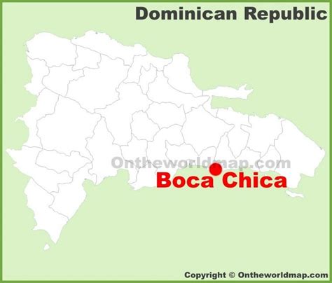 Boca Chica location on the Dominican Republic map | Dominican republic map, Dominican republic, Map