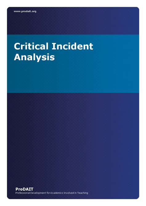 Critical Incident Analysis Template for Teaching Students | Incident ...