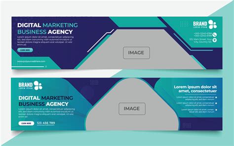 Digital marketing banner design template. Social media cover page ...