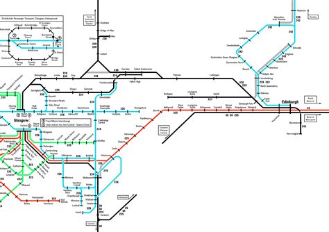 Rail map covering Edinburgh, Falkirk and Livingston