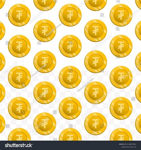 Pattern Mongolian Tugrik Coins On Transparent Stock Vector (Royalty ...