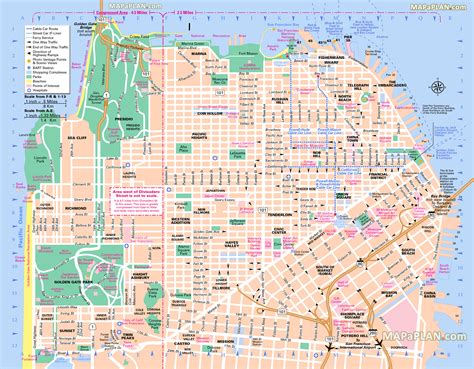 San Francisco printable sightseeing map - Free map of main landmarks ...