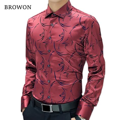 2017 New Arrival Luxury Brand Mens Formal Shirts Long Sleeve Floral Men ...