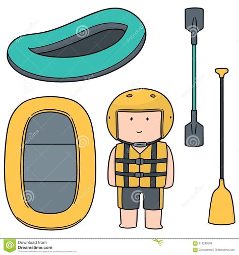 Vector Set of Inflatable Boat Rafting Stock Vector - Illustration of funny, boat: 118249503 ...