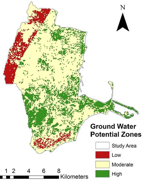 Groundwater recharge potential zones map of the study area | Download ...