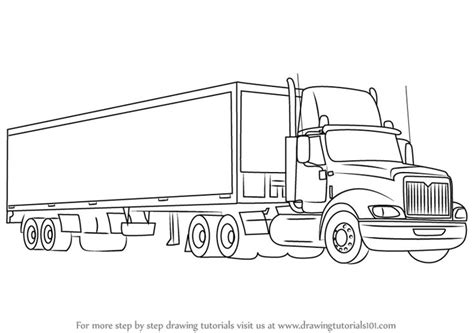 Learn How to Draw a Truck and Trailer (Trucks) Step by Step : Drawing Tutorials | Desenhos de ...