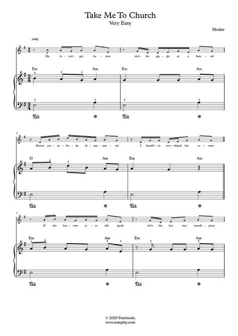 Take Me To Church (Very Easy Level, with Orchestra) (Hozier) - Piano Sheet Music