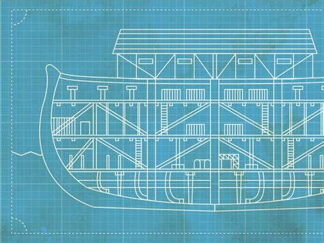 a blueprinted drawing of a boat with stairs on the front and bottom part