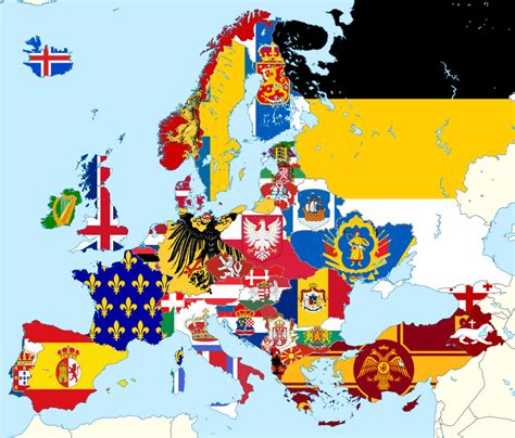 Made an alternate history map of Europe with royal / monarchist flags ...