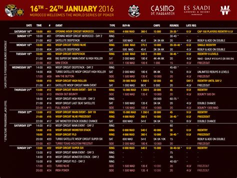 WSOP | Circuit Events | International | Morocco