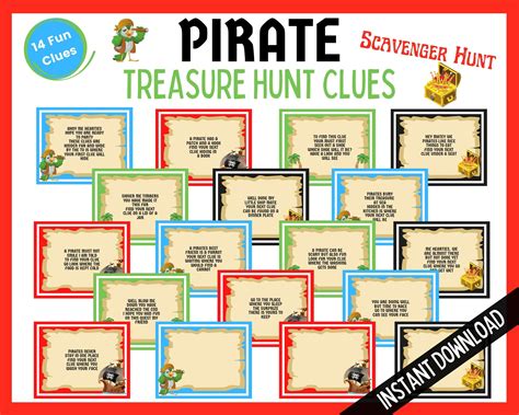 Pirate Indoor Birthday Treasure Hunt Clues | LittleHaloJ