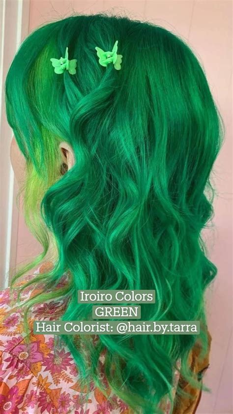 Iroiro Colors GREEN Hair Colorist: @hair.by.tarra | Green hair, Neon green hair, Bright hair colors