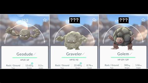 Pokemon Go Geodude(753) to Graveler To Golem EPIC!!!! Evolution - YouTube