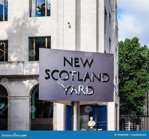 New Scotland Yard Police Sign in London (hdr) Editorial Stock Photo ...