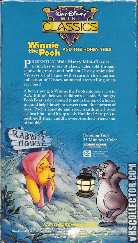 Winnie The Pooh And The Honey Tree 1990 Vhs Walt Disney Home Video ...